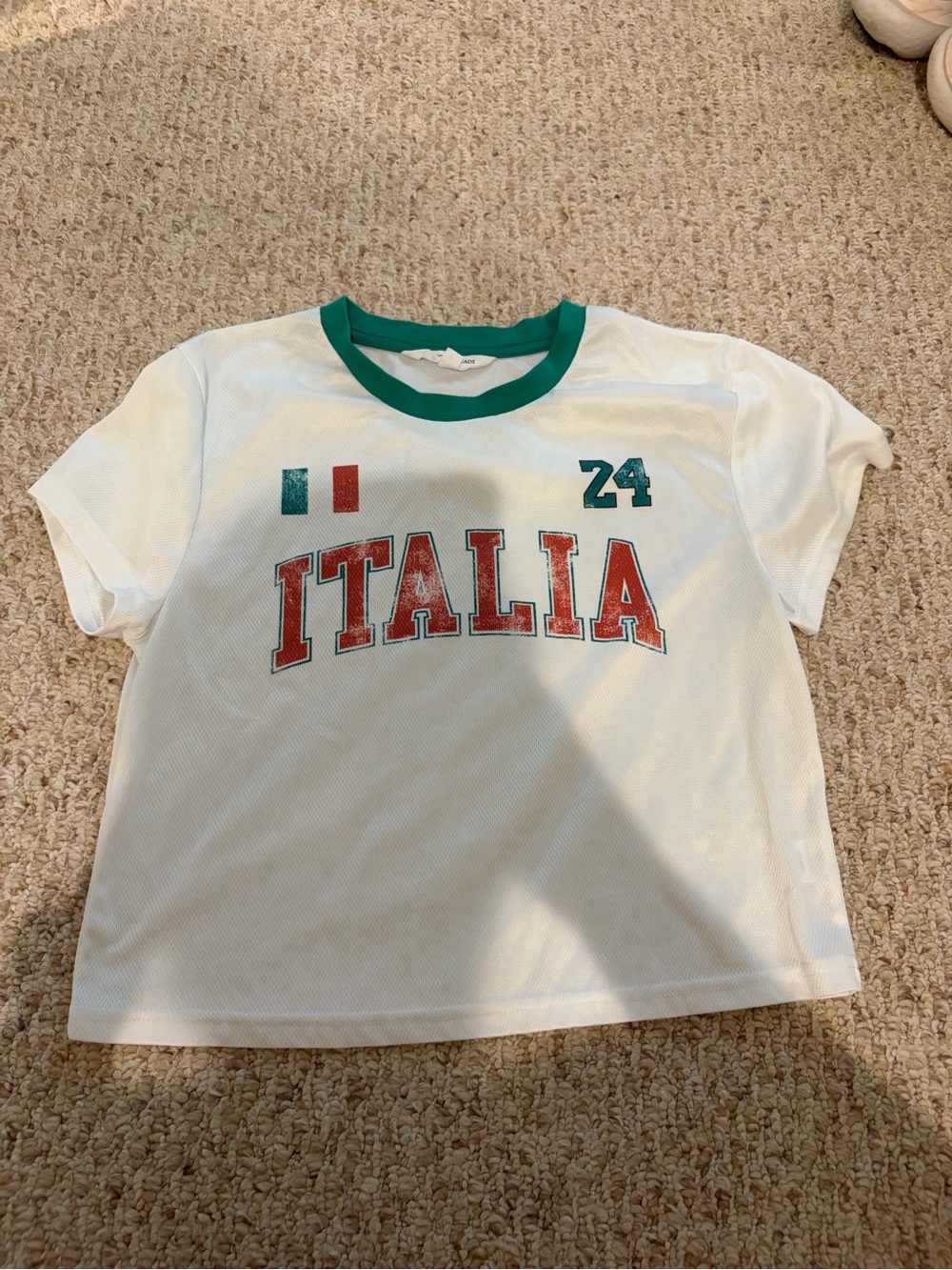 Grayson Threads Italia Graphic Crop Top - White, Green, Red